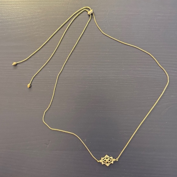 ✨ Kendra Scott Adjustable Riley Pendant Necklace – Gold – EUC ✨ - Picture 1 of 3